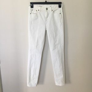 J. Crew High Rise White Skinny Jeans